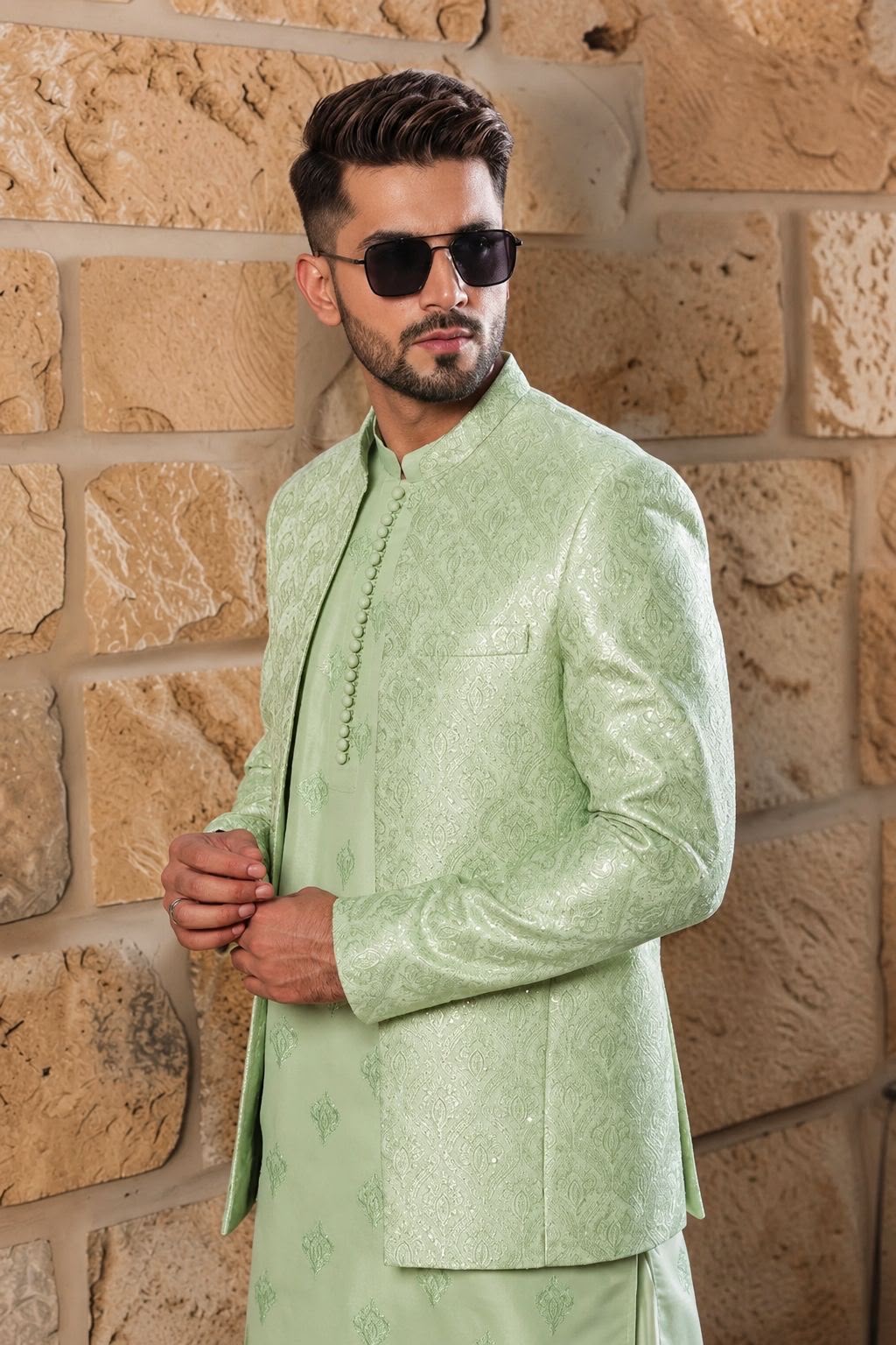 Prince coat detail in the Ghanchi atelier