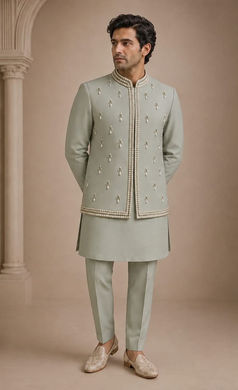 Charcoal Long Prince Coat