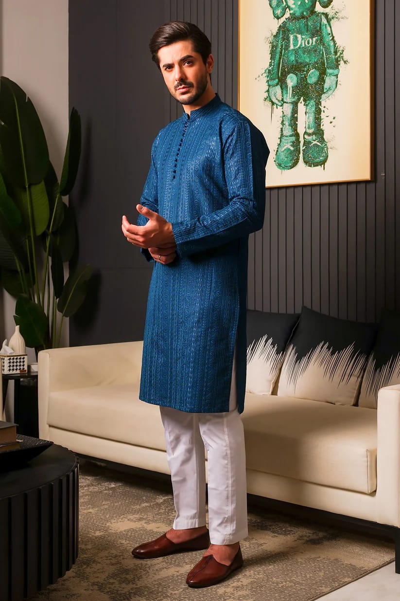 Plum Embellished Kurta